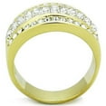 thumbnail image 3 of IP Gold(Ion Plating) Stainless Steel Ring with Top Grade Crystal in Clear for Women Clear Stone Color Style TK1561 Size 7, 3 of 4