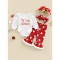 thumbnail image 2 of Canis Newborn Baby Girls Cotton Tops Romper Floral Pants 3Pcs Outfits Set Clothes, 2 of 14