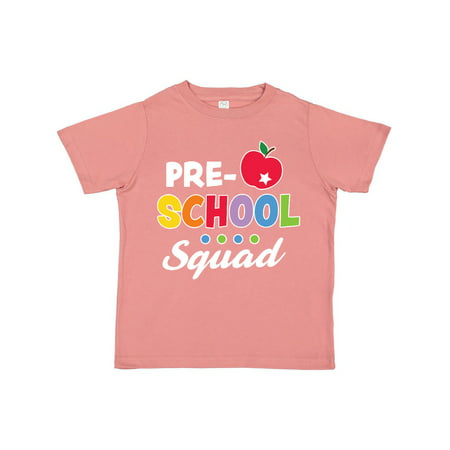 

Inktastic Preschool School Squad with Apple and Star Gift Toddler Boy or Toddler Girl T-Shirt
