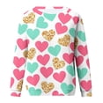 thumbnail image 4 of Valentine's Day Long Sleeve Shirts for Women Trendy Sequin Heart Print Crew Neck Casual Sweatshirts Casual Tunic Tops(Pink,XL), 4 of 4