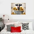 thumbnail image 3 of PRATYUS Fall Decor Bathing Cow Canvas Wall Art Picture 20x16in for Living Room Bedroom Home Decor 20x16in, 3 of 3