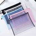 thumbnail image 2 of Bolsa de malla de nailon para archivos, tamaño A4, A5, A6, transparente, con cremallera, para documentos de prueba, información, bolsa para bolígrafos, para estudiantes de oficina, bolsa para guardar, 2 of 5