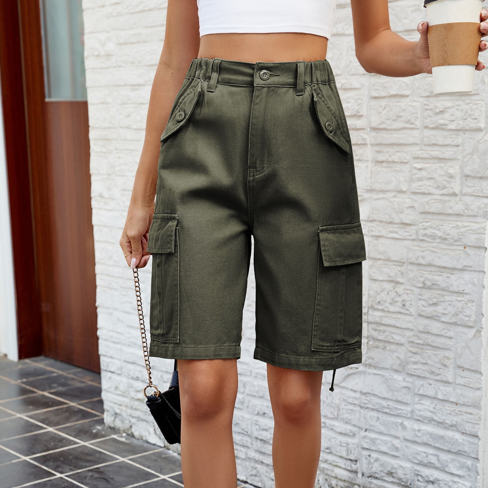 【PORTERNA】25SS★ PRTN) Lutz Cargo Bermuda Pants Aboser Womens Cargo Shorts Boyfriends Bermuda Shorts Knee