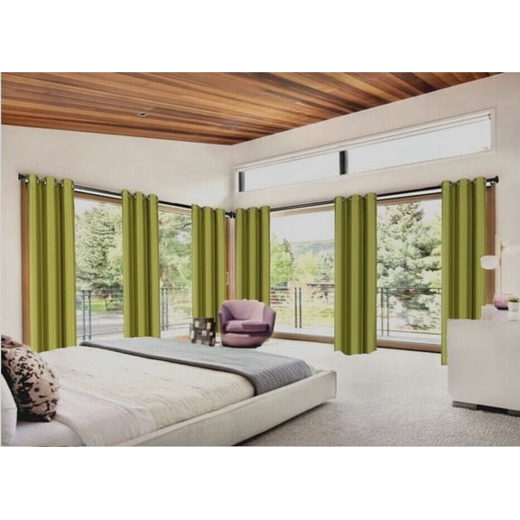 Full Room Darkening Grommets Sage 108" Length Adam Window Curtain Drapes for Bedroom Home Décor set of 2 Panels Blackout