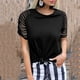 thumbnail image 2 of Camiseta con estampado de leopardo a rayas para mujer, remera de manga corta raglán con cuello redondo, camisetas holgadas informales para mujer, Tops 2022, 2 of 5