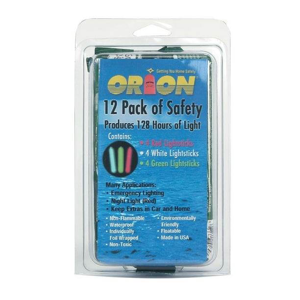 Orion Baguettes de Lumière - Pack de 12 Comprend 4-Rouge, 4-Blanc & 4-Vert