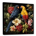 thumbnail image 2 of Designart "Tropical Parrots in Yellow and Blue" Animals Framed Wall Art - Yellow Parrot Bedroom Framed Canvas Wall Art, 2 of 6