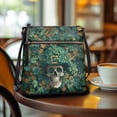 thumbnail image 3 of Kuiaobaty Shamrock Skull Print Crossbody Bag for Women, Large Capacity Leather Satchel Purse with Adjustable Strap, St Patrick's Day Shoulder Handbag Crossbody for Travel, Green, 3 of 7