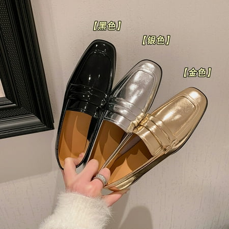 

Loafers new shoes women‘s inside and outside full solid color Korean soft round head low heel women‘s shoes
