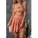 thumbnail image 2 of ABPHQTO Conjunto de falda de cintura alta y top plisado corto de leopardo naranja de dos piezas para mujer, 2 of 5