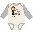 thumbnail image 3 of Inktastic Girls I Heart Violin Girls Long Sleeve Baby Bodysuit, 3 of 5
