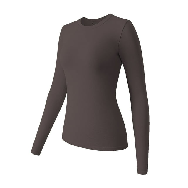 T-shirt à Manches Longues pour Filles et Femmes, Printemps et Automne, Coupe Ample, Élastique Serré, Col Rond - Hontri