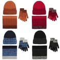 thumbnail image 3 of BambooMN Unisex Men Women Soft Warm Cozy Outdoor Winter Beanie Hat, Infinity Scarf, Glove Set for Cold Weather, Blue, 3 of 5