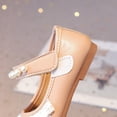 thumbnail image 5 of GiLiling Girls Flats, Mary Jane Ballet Flats, Closed-Toe PU Leather Dress Shoes with Lace Trim and Pearl Strap, Flat Heel Princess Footwear for Party and Daily Wear (Red, 4.5-5 Years), 5 of 9