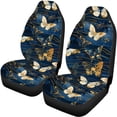 thumbnail image 4 of Uourmeti Butterflie Car Seat Covers Full Set 3 Pieces, Car Accessories Set Polyester Washable Auto Decor for Sedans Most Sedans Truck, 4 of 9