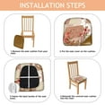thumbnail image 4 of Pioneer Flower Seat Covers for Dining Room Chairs Set Of 4,Stretch Printed Washable Chair Seat Cover with Elastic Ties and Button,Removable Waterproof Couch Cushion Covers, 4 of 6