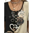 thumbnail image 3 of Gvmfive Womens Short Sleeve Henley V Neck Buttons Tunic Tops Blouse, 3 of 4
