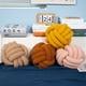 thumbnail image 2 of Almohada de bola anudada tejida a mano, almohada Sherpa para decoración del hogar, almohada para sofá, cojín para cabecera, diámetro de 28CM, gris claro oso de fresa Electrónica, 2 of 7