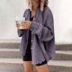 thumbnail image 1 of ICHUANYI Clearance Women's Fashion Color Cardigan Outwear Suit Coat Long Sleeve Coat(Dark Blue, XXL) ICHUANYI WER2023081205444, 1 of 6