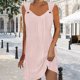 thumbnail image 2 of Mini vestido plisado sin mangas con cuello en V para mujer: informal, fluido, adecuado para fiestas/playa, se ajusta a la talla, 2 of 3