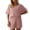 Pink, variant on Short Sets for Women Short Batwing Sleeve Crewneck T Shirt and Shorts 2 Piece Matching Set Womens Lounge Set