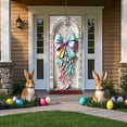 thumbnail image 6 of Linnome Easter Door Curtain with Egg and Bunny Pattern Spring Holiday Decor Backdrop for Home Entryway Party Photo Booth Decoration, 6 of 6