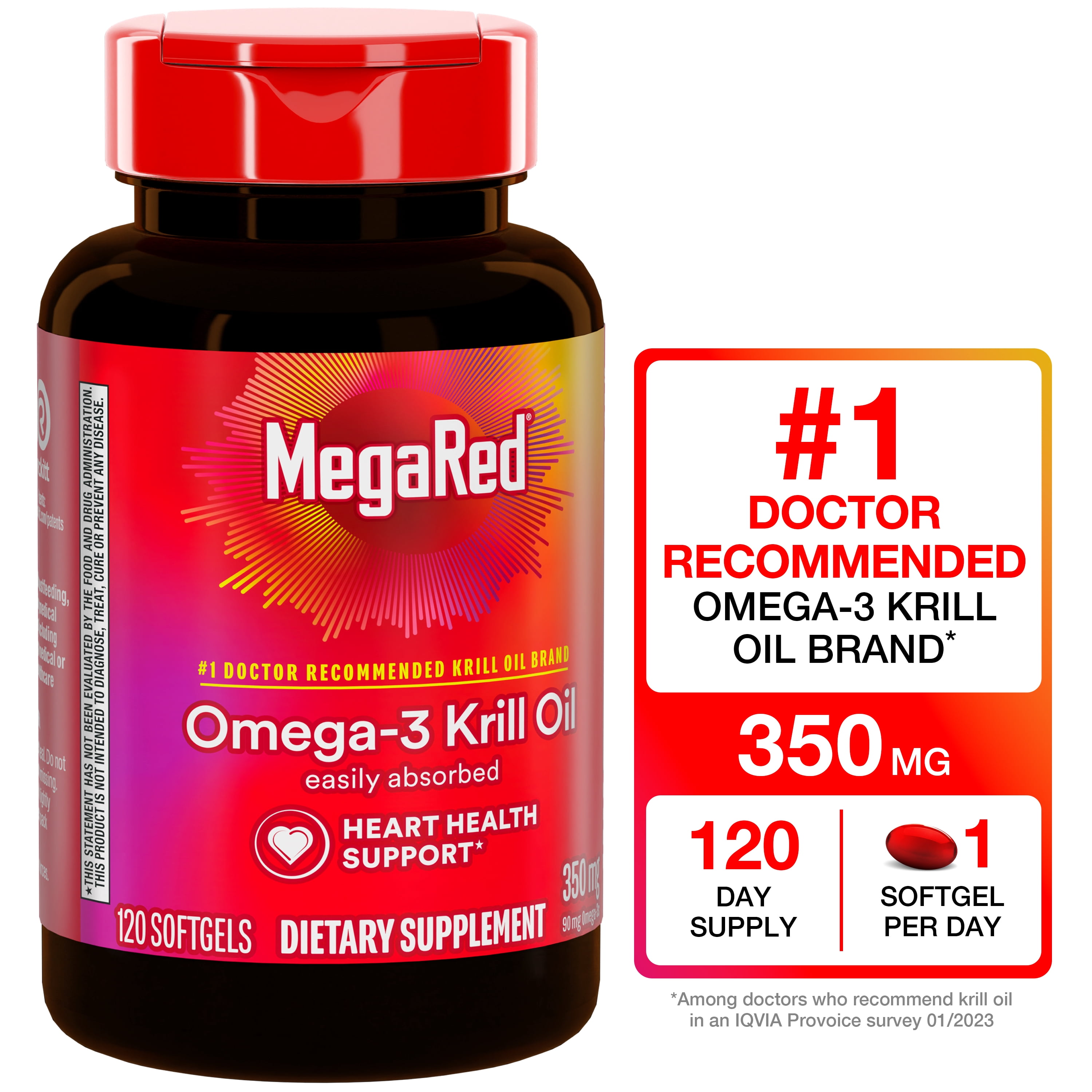 MegaRed Advanced 4in1 500mg Omega-3 Fish Krill Oil Supplements