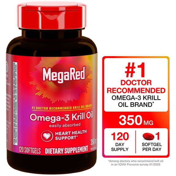 (2 pack) MegaRed Krill Omega-3 Softgels, 350 Mg, 120 Ct