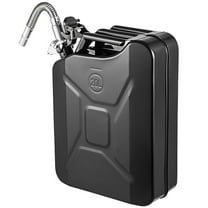 KFFKFF Jerry Gas Container, 5.3 Gal / 20 L, Durable Steel, Portable with Flexible Nozzle, Resistant to Rust & Heat, Ideal for Vehicles & Machinery, Black