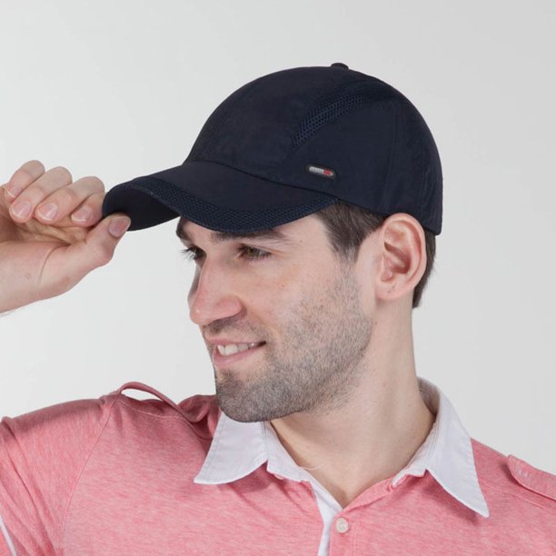 Gorra deportiva transpirable de secado rápido Gorra de hombre negra