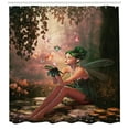 thumbnail image 2 of Fairy Shower Curtain, Girl with Wings and Butterflies Digital Composition Computer Graphics Elven Creature, Fabric Bathroom Set with Hooks, 69W X 75L Inches Long, Multicolor, by Ambesonne, 2 of 2