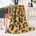 thumbnail image 2 of Yellow and Brown Of Leopard Print Blanket,Comfortable Soft Flannel Throw Blanket,All Season,Warm Lightweight Blankets for Sofa Bed Couch Living Room Chair,40"x50", 2 of 4
