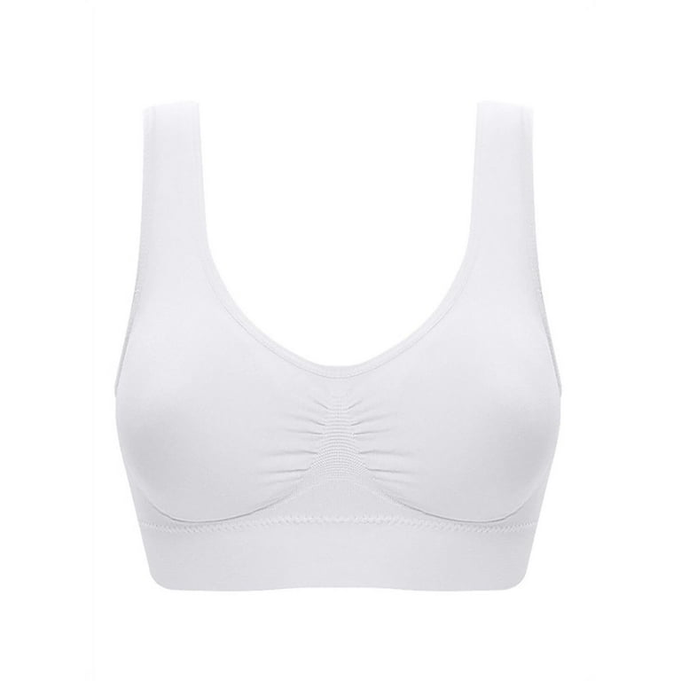 AGONVIN Women's High Impact Plus Size Large Bust Sexy Strappy Back Padded  Sports Bra Pale Nude 3X-Large Plus