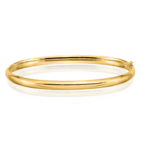14K Solid Yellow Gold 4.75mm Oversize Hinged Bangle Bracelet