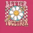 thumbnail image 3 of Better Together Women's Long Sleeve T-shirt Vintage Retro Boho Style 70s Floral Vibe Hippie Peace Love Friendship Bohemian, 3 of 7