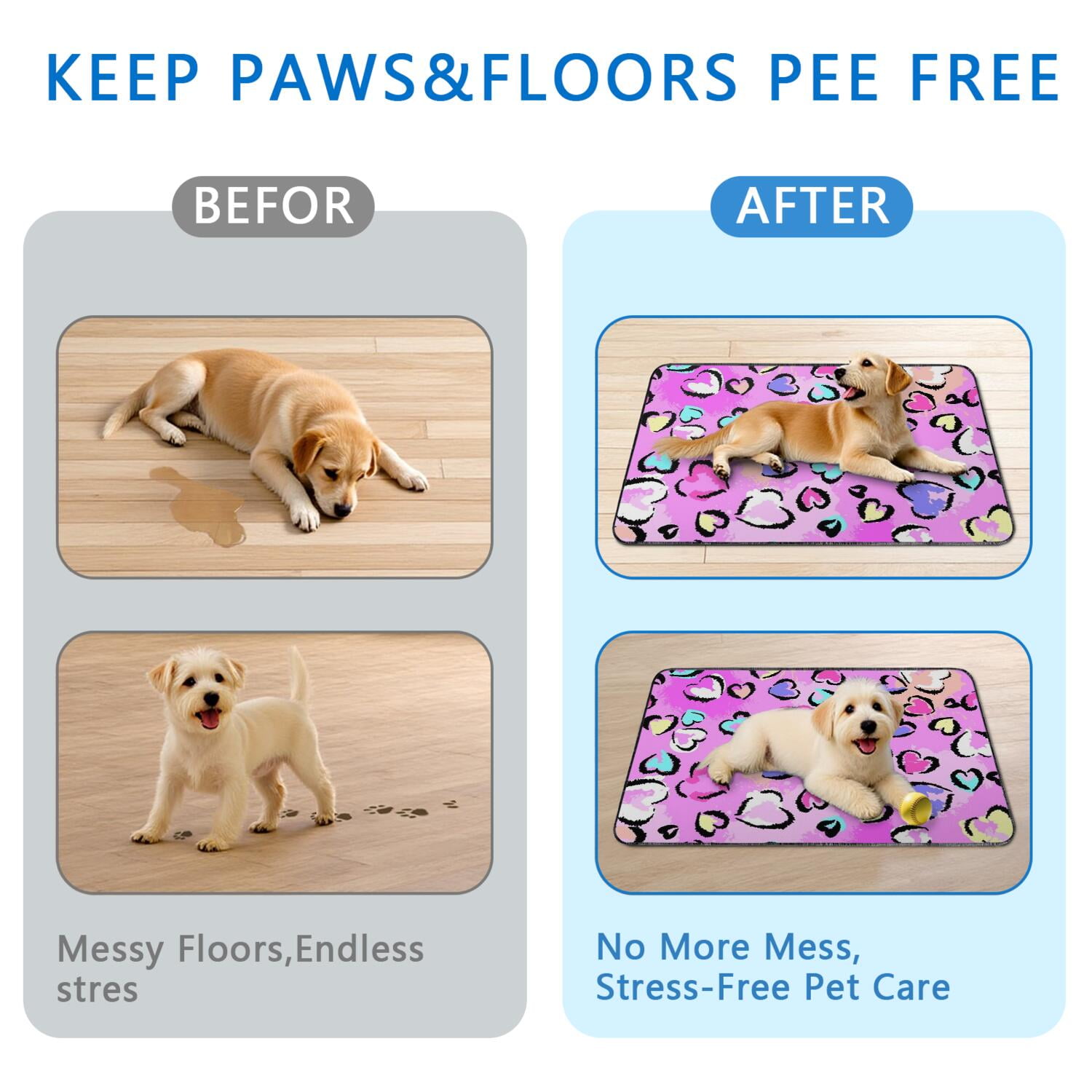 Designer Puppy Pads, Washable Reusable Potty Pads with Stylish Patterns for Pet Parents, 24" x35" (Texture/leopard /Geometry)