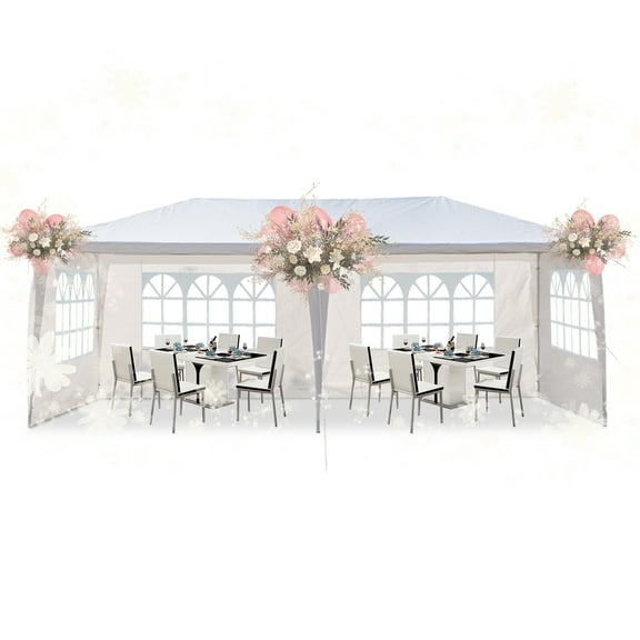 UBesGoo Canopy Wedding Tent Outdoor Camping Gazebo Canopy with 4 Sidewalls Canopy (10' X 20')