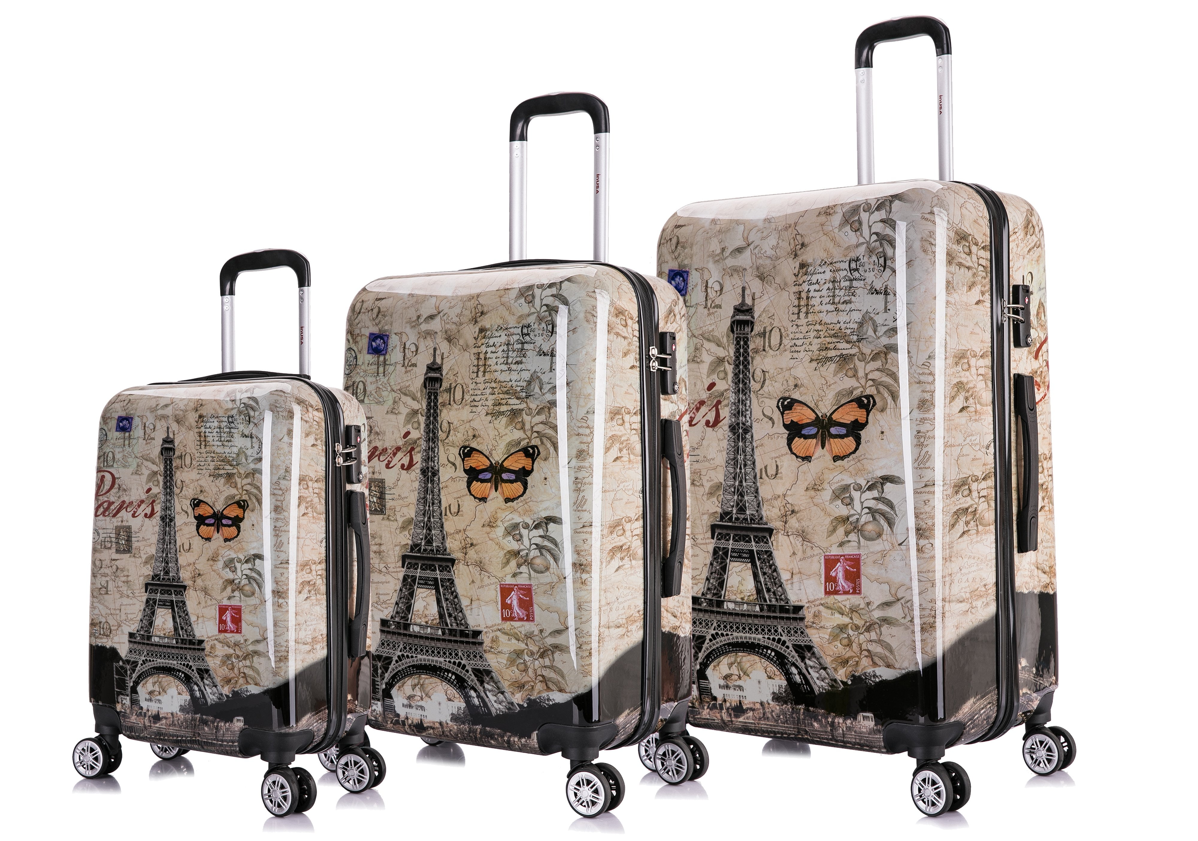 Travel Bags Romantic Eiffel Tower Lovers Portable Suitcase Trolley Handle Luggage Bag