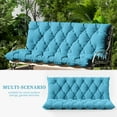 thumbnail image 4 of Snubbull Swing Replacement Cushion, Outside Bench Cushion with Backrest, 2-3 Seater Cushion with 6 Ties for Outdoor Furniture, 60 x 40 x 5 Inches Porch SwingCushion Garden Bench, Lake Blue, 4 of 7