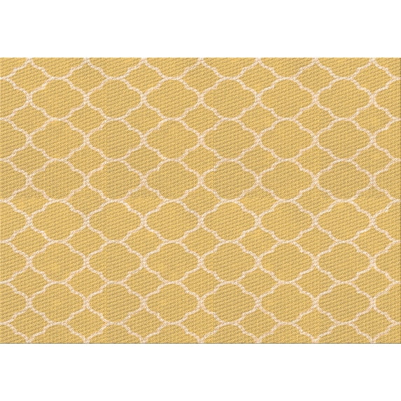 Ahgly Company Machine Washable Indoor Rectangle Transitional Yellow Area Rugs, 2' x 3'