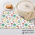 thumbnail image 5 of Placemat, Pioneer Flower Floral Print Pattern Place Mats Table Mat Set Of 2, PVC Washable Placemats for Party Kitchen Dining Decoration, 18x12 Inch, Fade Resistant, 5 of 6