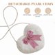 thumbnail image 4 of Bolso bandolera con forma de corazón, cadena de perlas de felpa, bolso para teléfono móvil, bolso de hombro difuso para mujeres, señoras y niñas, 4 of 5