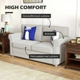 thumbnail image 4 of HOMCOM 59" Loveseat Sofa for Bedroom, 2-Seater Couch, Light Grey, 4 of 10