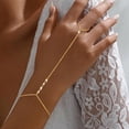 thumbnail image 2 of Pulsera de cadena de oro de 14 quilates chapada en oro de 14 quilates, cadena de mano de satélite con abalorio de perlas de circonio para mujer, joyería de moda, anillo de oro no se, 2 of 3