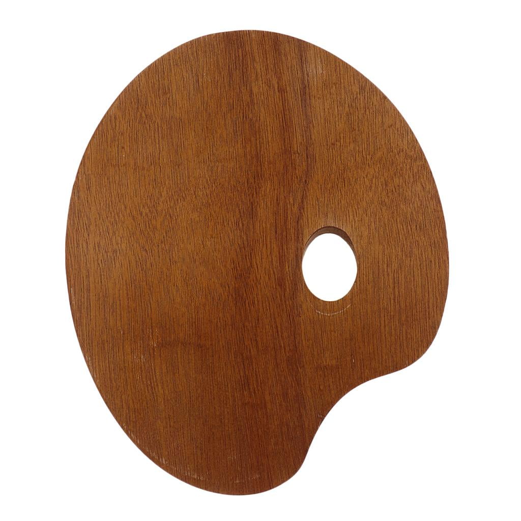 S SERENABLE Professional Wooden Oval Paint Mixing Tray DIY Artist Supplies - 30x40cm