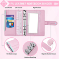 thumbnail image 4 of 2X A6 Budget Binder with Zipper Envelopes, Budget Planner Book Money Saving Organizer, Cash Envelopes for Budgeting Pink, 4 of 7