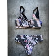 thumbnail image 5 of LIORA Women Two Pieces Bathing Suit Tie Knot Front Tops with High Waisted Bottom Bikini Set Swimsuit, 5 of 6