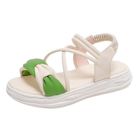 

JLFKNG Girls Sandals Comfortable Soft Sole Opened Toe Flat Girls Sandals With Adjustable Straps Suitable For Vacation Beach