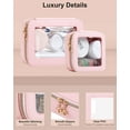thumbnail image 3 of Set de bolsas de maquillaje JRQCSJY Leather Clear Travel Pink (S+M), 3 of 7
