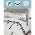 thumbnail image 3 of Quilt King Size Bedding Set, Black White Boho Reversible Summer Quilt 3 Pieces, Vintage Ethnic Tribe Abstract Art Retro Lightweight Bedspreads Coverlets with 2 Pillow Shams for All Seasons, 3 of 5